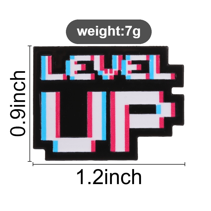 Level Up Glitch Pixel Badge Re - đánh giá và giá Gaming Accessories Retro
